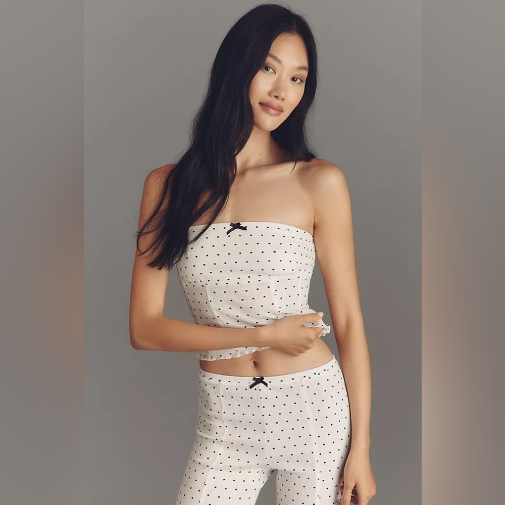 Anthropologie LyreBird Pointelle Strapless Tube Top NWT